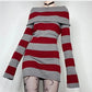 Women Striped Mini Bodycon Dress Stripe Boat-Neck Off Shoulder Long Sleeve Short Dress Spring Autumn Wrapped Hip Party Dress