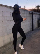 Sexy Black Jumpsuits Women New Autumn Long Sleeve Solid Bodycon Sports Rompers Female Streetwear Casual Skinny Fashion Overall ShedPoundsPortal