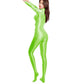 Sexy Women Zipper Full Body Jumpsuit Oil Glossy Sheer Solid Color Tights Bodysuits Long Sleeve Catsuits Smooth Swimsuits Rompers ShedPoundsPortal