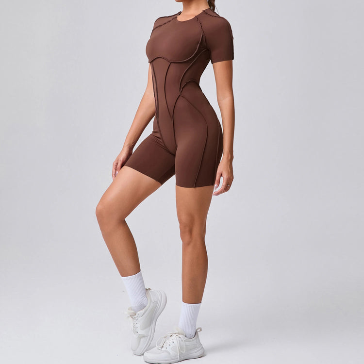 Short Jumpsuit Gym Clothes For Women Sportswear Fitness Overalls Backless Scrunch Booty Yoga Suit Sports Set Outfit ShedPoundsPortal