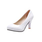 High Heels Shoes Women White Wedding Shoes Thick High Heels Fashion Party Pumps Footwear Black Red Big Size 34-42