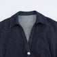 2025 traf Spring New 1975 series denim MIDI dress with lapel side zipper fashion wrinkle waist slim elegant dress