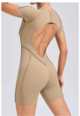 Short Jumpsuit Gym Clothes For Women Sportswear Fitness Overalls Backless Scrunch Booty Yoga Suit Sports Set Outfit ShedPoundsPortal