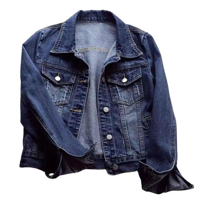 Women Jacket Turn-down Collar Classic Denim Jacket Single-breasted Buttons Chest Pockets Slim Fit Denim Hip Hop Streetwear Coats ShedPoundsPortal