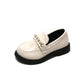 Girls Leather Shoes for School Party Wedding Kids Black Loafers Slip-o
