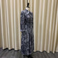 Elegant Dresses Woman 2025 Bow Collar Vintage Printed Full Sleeve A Line Mid Calf Luxury Female Birthday Party Dinner Vestidos