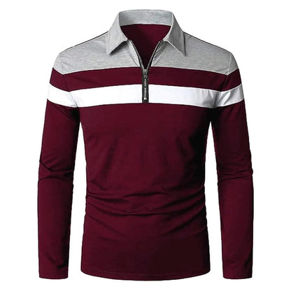 Color Block Shirt For Men Spring And Autumn Fashion Striped Color Ma