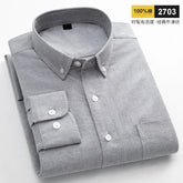 Casual Long-sleeve Shirts for Men Slim Fit Plain Shirt 100%cotton Plaid Striped Tops Soft Designer Fashion Korean Trends Clothes ShedPoundsPortal