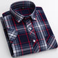 2025 Summer Cotton Plaid Short Sleeve Shirts For Men Plus Size Regular Fit Classic Young  England  Style Shirts Man&
