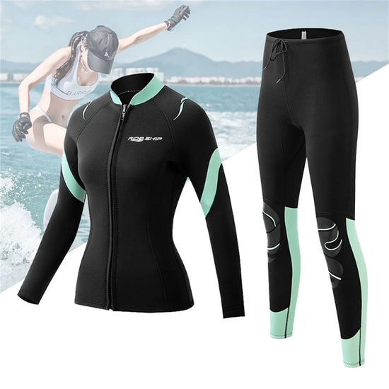 Split Surfing Diving Suit Long Sleeve Sun Protection Women&