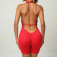 Sporty Jumpsuit Woman Short Lycra Fitness Overalls with Padding Workout Clothes for Women Gym Sets Womens Outfits Sportswear New ShedPoundsPortal