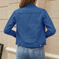 2025 Trend Womens Short Denim Jacket Classic Long Sleeve Boyfriend Jean Jacket Slim Fit Button Down Lapel Denim Coat Outwear ShedPoundsPortal