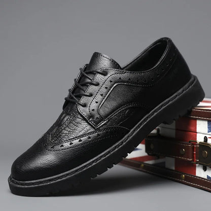 Leather Shoes for Men Luxury High Quality Brogue Shoes comfortable Soft Sole Men&