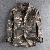 Male Single Breasted Shirts Turn Down Collar Long Sleeve Cardigan Men Shirt Loose Button Safari Style Slight Strech Print ShedPoundsPortal