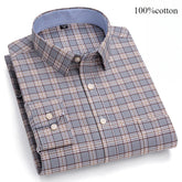 Fashion over size 7XL long-sleeve shirts for men 100%cotton Oxford slim fit plain shirt soft casual elegants designer clothes ShedPoundsPortal
