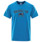 Brooklyn Est.1998 New York Letter T Shirts Man Casual Crewneck Streetwear Breathable Fashion Summer Tops Cotton Loose T-Shirts ShedPoundsPortal
