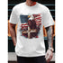 T - Shirt Featuring Majestic Eagle Symbol Set Against American Flag Motif ShedPoundsPortal