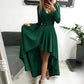 Elegant Satin V-Neck Maxi Dress with Lace Dovetail