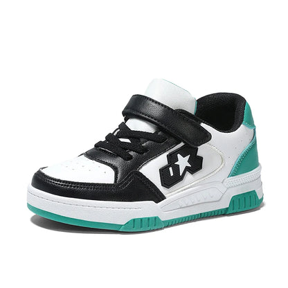2025 Blue Skateboard Shoes Kids Sneakers Boys Comfortable Leather Casu