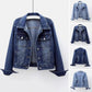 Women Jacket Turn-down Collar Classic Denim Jacket Single-breasted Buttons Chest Pockets Slim Fit Denim Hip Hop Streetwear Coats ShedPoundsPortal
