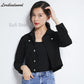 Jeans Jacket and Coats for Women 2025 Autumn Candy Color Casual Short Denim Jacket Korean Coats Women  Jeans Jacket  Clothes ShedPoundsPortal