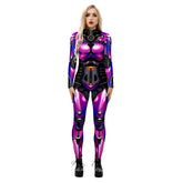 Popular Halloween Jumpsuit Sexy Print Cos Futuristic Clothing Tight Jumpsuit Wholesale Women Clothes Rompers Womens Combinaison ShedPoundsPortal