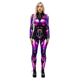 Popular Halloween Jumpsuit Sexy Print Cos Futuristic Clothing Tight Jumpsuit Wholesale Women Clothes Rompers Womens Combinaison ShedPoundsPortal