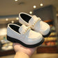 Girls Leather Shoes for School Party Wedding Kids Black Loafers Slip-o