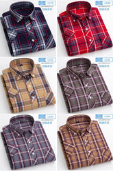 2025 Summer Cotton Plaid Short Sleeve Shirts For Men Plus Size Regular Fit Classic Young  England  Style Shirts Man&