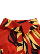 Elegant lapel print single breasted Waist tie long sleeved dress for spring and autumn women&