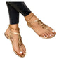 Summer Sandals Women Fashion Casual Beach Outdoor Flip Flop Sandals Metal Decoration Ladies Flat Roman Shoes Plus Size Sandals