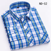 New Cotton Plaid Shirts For Man Long Sleeve Single Pocket Regular Fit Soft Easy Care Classic Dress Casual Shirts Man Clothing ShedPoundsPortal