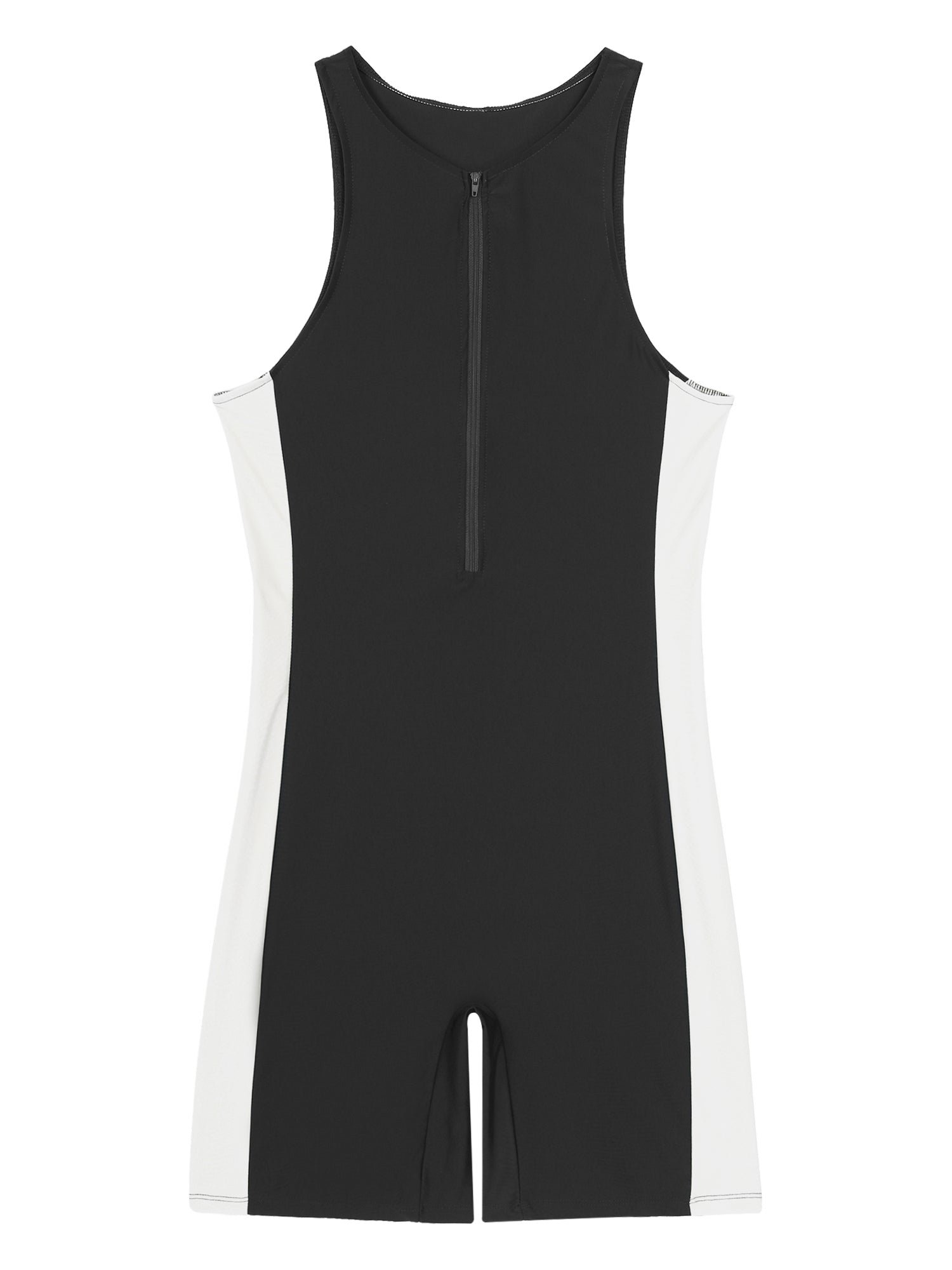 Summer Men One-piece Swimwear Swimsuit Sleeveless Front Zipper Swimming Shorts Bodysuit Triathlon Wetsuit Bathing Suit Beachwear ShedPoundsPortal
