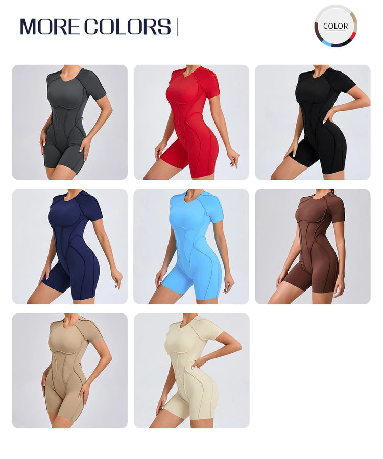 Short Jumpsuit Gym Clothes For Women Sportswear Fitness Overalls Backless Scrunch Booty Yoga Suit Sports Set Outfit ShedPoundsPortal