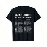 Jesus Christ Miracles Tour Graphic T-Shirt - Soft Cotton, Crew Neck, Men&
