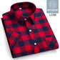 2025 Summer Cotton Plaid Short Sleeve Shirts For Men Plus Size Regular Fit Classic Young  England  Style Shirts Man&