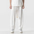 Mens Cotton Linen Pants Mens Summer Breathable Solid Color Harem Pants Male Streetwear White Trousers Men Ankle-Length Pants ShedPoundsPortal