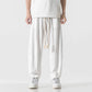 Mens Cotton Linen Pants Mens Summer Breathable Solid Color Harem Pants Male Streetwear White Trousers Men Ankle-Length Pants ShedPoundsPortal