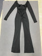 long sleeved jumpsuit U-neck tight and sexy backless jumpsuit for autumn and winter yoga sports and leisure series ShedPoundsPortal