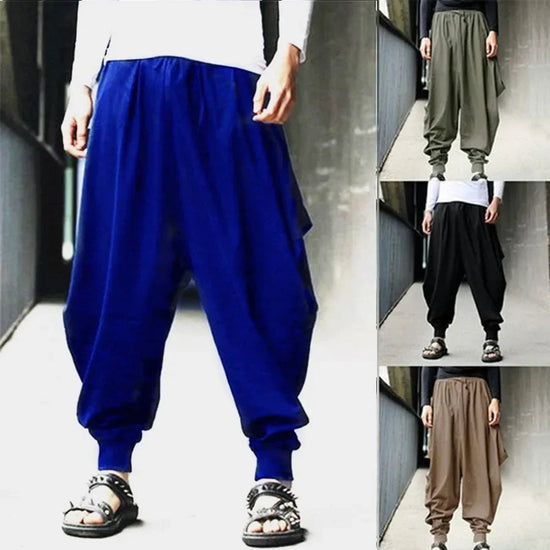 Mens Pants Loose Bloomers Retro Casual Fashion Design Cool Harem Trousers ShedPoundsPortal