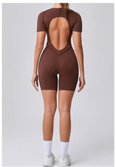 Short Jumpsuit Gym Clothes For Women Sportswear Fitness Overalls Backless Scrunch Booty Yoga Suit Sports Set Outfit ShedPoundsPortal