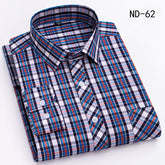 New Cotton Plaid Shirts For Man Long Sleeve Single Pocket Regular Fit Soft Easy Care Classic Dress Casual Shirts Man Clothing ShedPoundsPortal