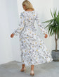 Women Eid Muslim Dresses Tight Waist O Neck Ruffles Spliced Casual Vestidos Flowers Dress Dubai Kaftan Islam Morocco Arab ShedPoundsPortal