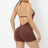 Sporty Jumpsuit Woman Short Lycra Fitness Overalls with Padding Workout Clothes for Women Gym Sets Womens Outfits Sportswear New ShedPoundsPortal