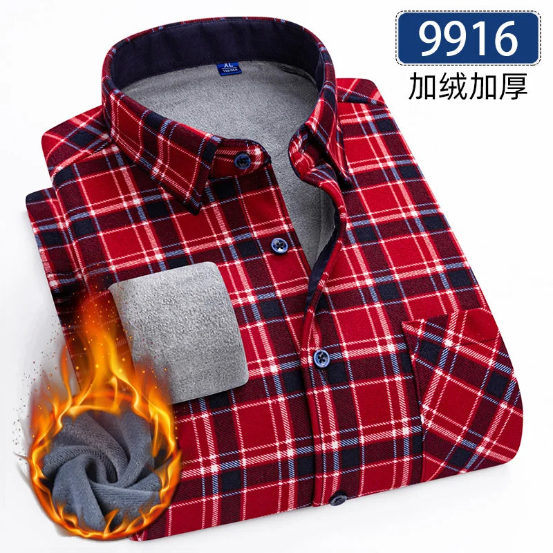 Autumn and winter new fleece shirt men&