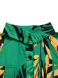 Elegant lapel print single breasted Waist tie long sleeved dress for spring and autumn women&