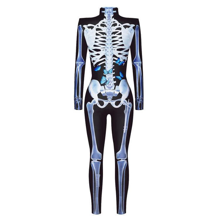 Robot Punk Jumpsuit Catsuit Sexy Female Women Cosplay Costume Skeleton Cyberpunk Steampunk Zentai Suit Halloween Bodysuit ShedPoundsPortal