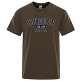 Brooklyn Est.1998 New York Letter T Shirts Man Casual Crewneck Streetwear Breathable Fashion Summer Tops Cotton Loose T-Shirts ShedPoundsPortal