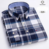 Fashion over size 7XL long-sleeve shirts for men 100%cotton Oxford slim fit plain shirt soft casual elegants designer clothes ShedPoundsPortal