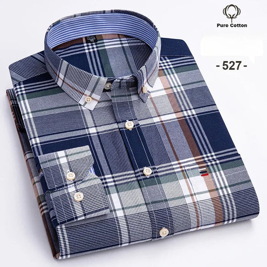 Fashion over size 7XL long-sleeve shirts for men 100%cotton Oxford slim fit plain shirt soft casual elegants designer clothes ShedPoundsPortal